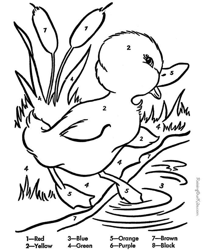 draw by numbers coloring pages