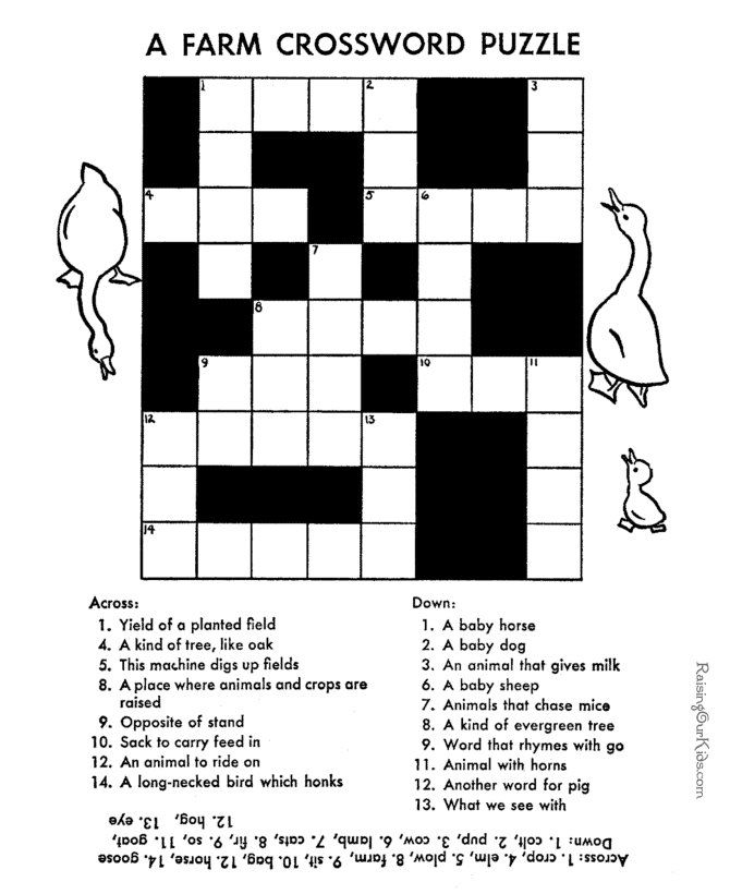 Crossword Puzzle - Free printable activities 001