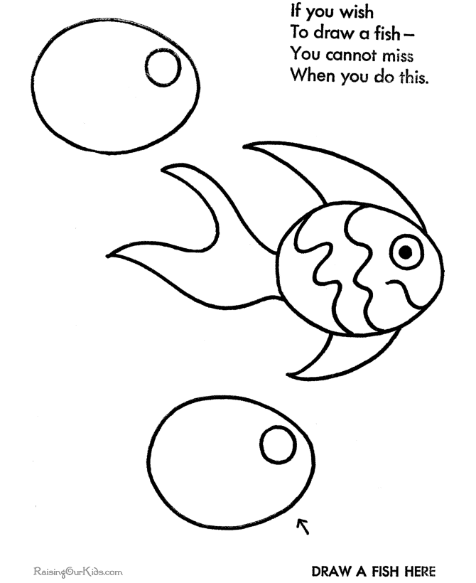 Step by step - Draw a fish