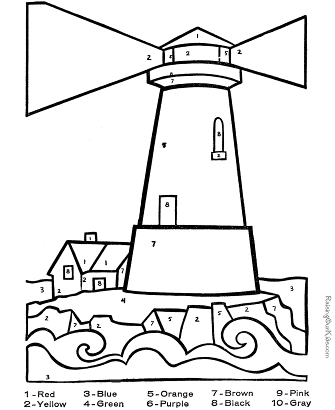 Color by number coloring page for kid