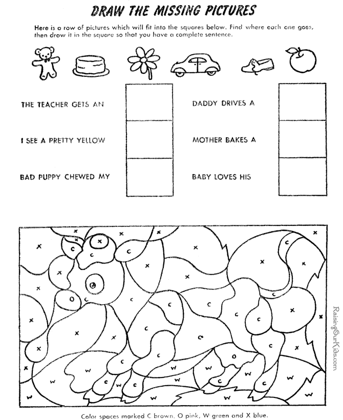 Free color by number for kids