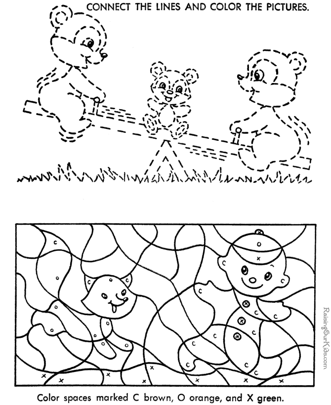 Free color by number for kid