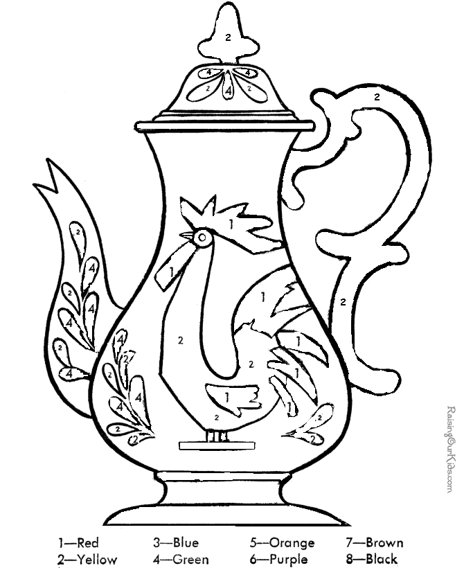 Free color by number coloring page