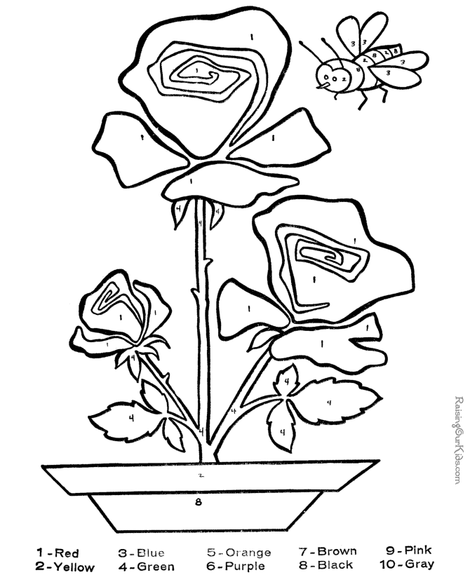 Free color by number coloring pictures