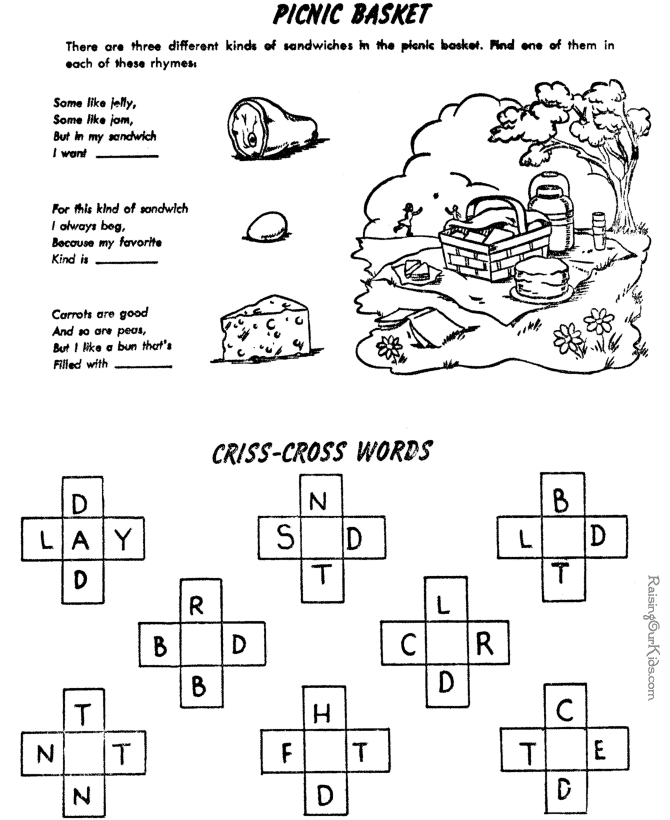 Printable crossword puzzles for kids