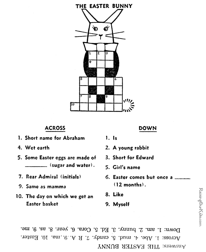 Free crossword puzzle printables for kids