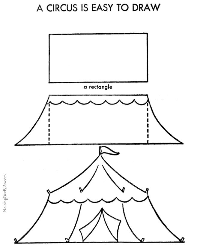 How to draw a circus tent