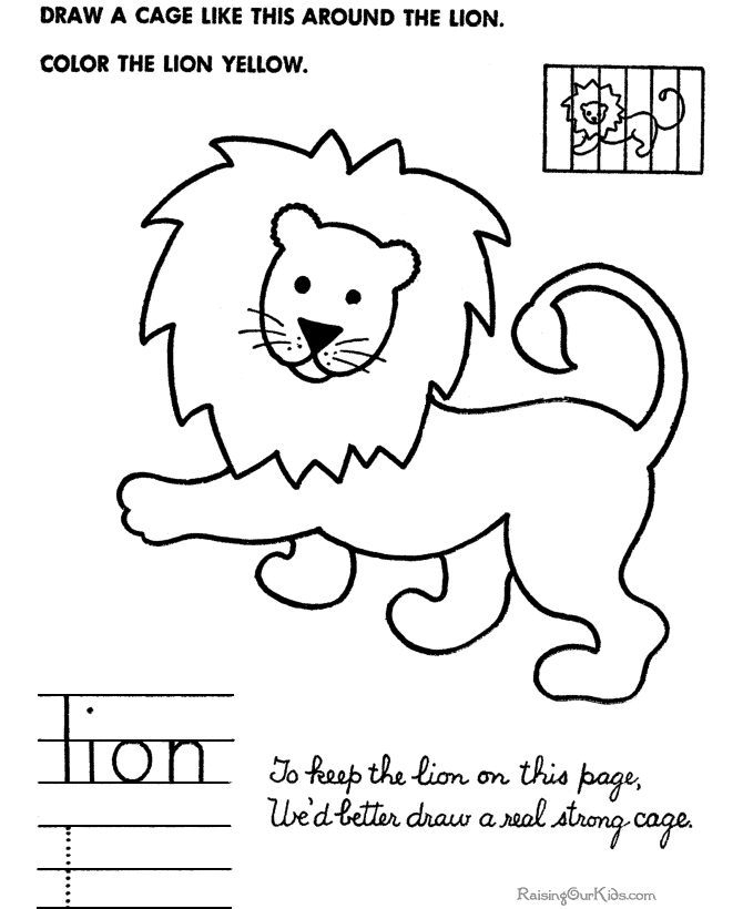 How to draw lion picture for kid