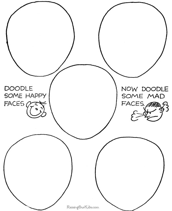 Printable - How to doodle faces