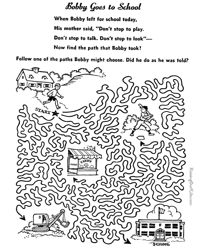 Printable maze for children